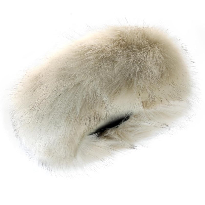 RANOME Faux Fur Headband for Women Elastic Fuzzy Thick Earmuffs Winter Headwrap Ear Muffs Furry Ear Warmers Cold Weather (Apricot) - Image 1
